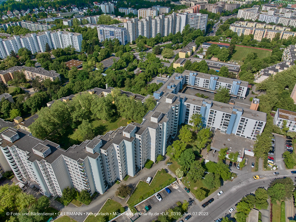 07.06.2023 - Annette-Kolb-Anger, Perlach Stift und Aufstockung in der Kafkastraße in Neuperlach